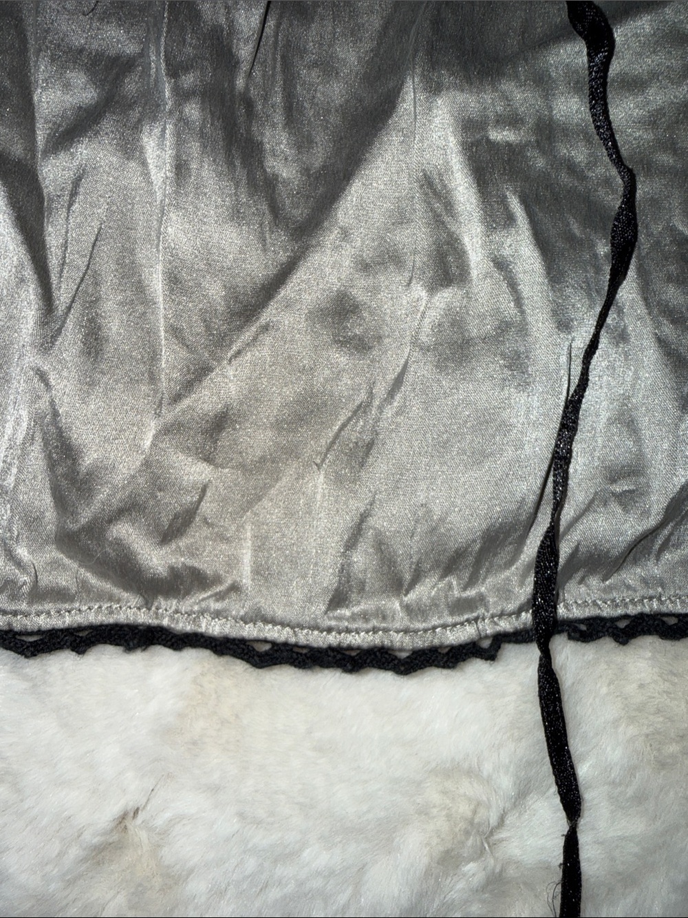 Express Silver Silk Camisole with Black Trim - Picture 6 of 8